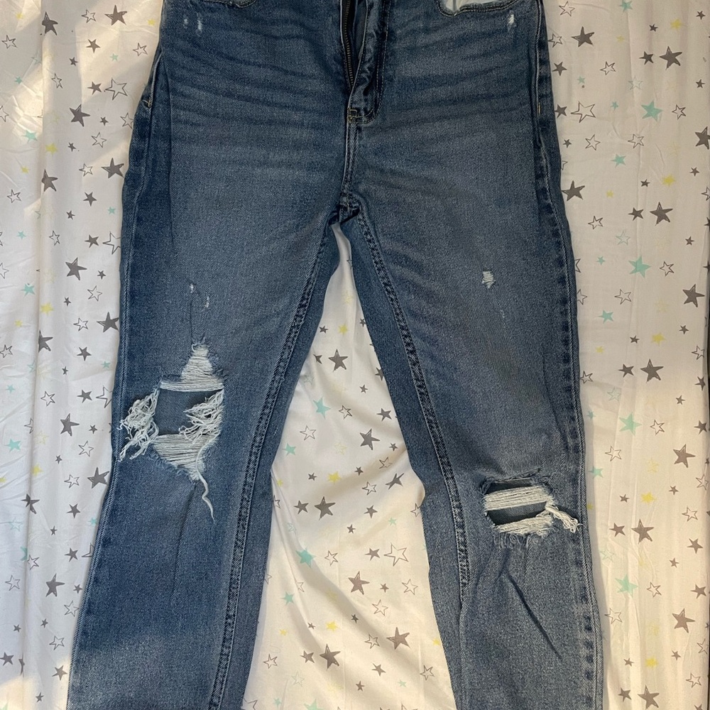 Abercrombie & Fitch Blue Distressed Skinny Jeans
